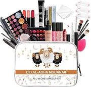 Full Face Makeup Set - Complete Beauty Kit with Makeup Bag | Travel Cosmetic Set for Teens and Beginners, Includes Foundation, Primer, Lipstick, Mascara, Brushes and Sponge