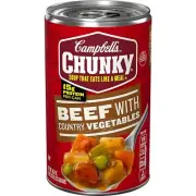 (4 Pack) Campbell’s Chunky Soup, Beef Soup with Country Vegetables, 18.8 Ounce