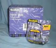 NEW 12 Rolls 3M Scotch Satin Gift Wrap Tape Cat 15 3/4" x6 50" 2 Piece Dispenser