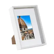 Nicola Spring 3D Deep Box Frame with A5 Mount - A4 (8" x 12") - White