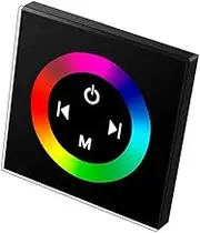 Taikuwu RGB LED Touch Panel Controller Black 12-24V 288W Glass Design Optics for Colour Changing Strips 4-Pin
