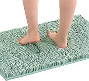Smarcute Bath Mat Bath Rug for Bathroom Luxury Chenille Bathroom Rug Mat Extra Soft and Absorbent Microfiber Shaggy Rugs Non Slip Rug Quick Dry Bath Mat Washable (1 Piece - 50cm x 81cm), Aqua Foam