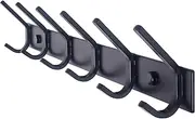 WEBI Coat Hooks Wall Mounted, Modern Wall Coat Racks with 6 Hooks for Hanging Coats,Metal Coat Hat Hook Rail/Rack,Black 6 Hooks Black