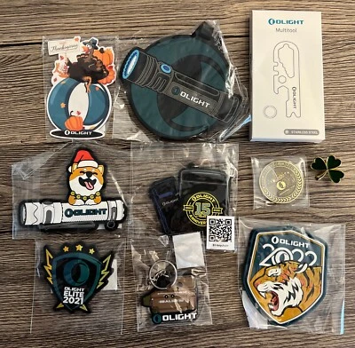 Olight Obuy Merch Swag Patch Pin Keychain Multitool Luggage Tag Magnet