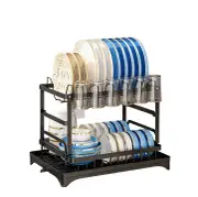 NNETM Double Decker Drying Delight: The Ultimate 2-Tier Kitchen Dish Rack