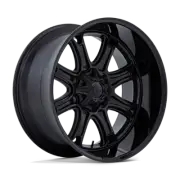 Fuel 1PC Darkstar 20x9 8x180 1mm Matte Black With Gloss Black Lip Wheel