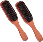 LIFKOME Barber Hair Styling Round Comb Hard Brush for Hair Soft Wooden Bristle Brush
