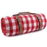 RealPero Extra Large Picnic Blanket Waterproof Camping Mat Rug with PU Carrie...