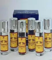 Kamini Roll-On Perfume Oil Sandalwood Natural Perfume Fragrance 6 x Bottles 8ml