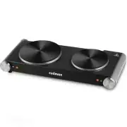 JEREMY CASS Double Cast Iron Burner 7.4 in. n 6.1 in. Stainless Steel Hot Plate