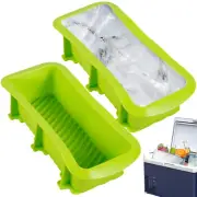 2Pcs Silicone Extra Large Wax Ice Cube Tray Mould Giant Maker Ice Block Mold.