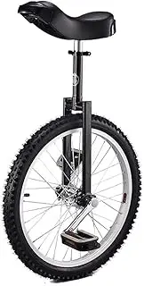 Black 24"/20"/18"/16" Wheel Unicycle for Kids/Adults, Balance Cycling Bikes Bicycle with Adjustable Seat and Non-Slip Pedal, Ages 9 Years & Up (Color, Black, Size, 24 Inch Wheel),Bl. Durable TDF