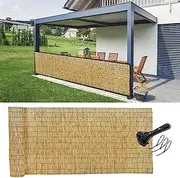 Bamboo Privacy Fence Screen, Privacy Screening, Decorative Fence, Natural Reed Fence Rolls, Outdoor Balcony Patio Garden Backyard,Sun Blocking, Decorative Divider(0.9 * 7m(3 * 23ft))