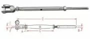 316 STAINLESS STEEL TOGGLE & SWAGE TURNBUCKLE 3/8"-1/4" (S0782-1007)