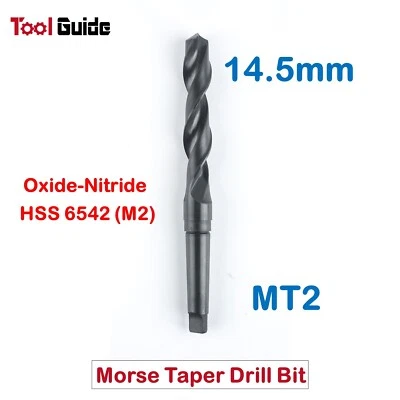 Quality 14.5mm HSS Morse Taper #2 Drill Bit, High Speed Steel MT2 Shank Drilling