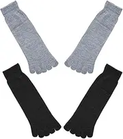 [Minkissy] 2 Pairs Five-toed Separation Socks Yoga Toe Socks Split Toe Socks Women Toe Socks Casual Socks Toe Socks for Runners Socks with Toes Separated Toe Sock Women Running Socks Cotton