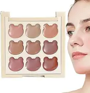 Lip Color Palette,9 Colors Women Lip Makeup Gloss | Matte Finish Beauty Shades, Portable Cosmetics for Commuting, School, Dating, Gathering