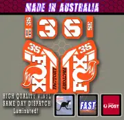 FOX style Factory 36 - 2021 Fork Decals Stickers Orange on White Laminated