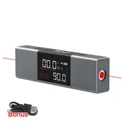 OZNALA Digital Dual Laser Protractor Inclinometer Angle Measure Leveling Meter Tool LED