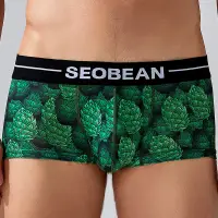 在飛比找蝦皮購物優惠-Seobean 男士平角褲時尚低腰彩色四邊形褲 240203