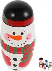 ERINGOGO 5 Snowman Matryoshka Nesting Dolls Stacking Dolls for Engaging Interactive Play Skill Enhancement Christmas Birthday Decor Idea