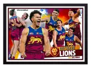 Framed 2023 Brisbane Lions AFL Finals Poster - 84cm x 59.5cm x 3cm