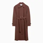 [Harris Wharf London] Trench-coat marron à double boutonnage avec ceinture 42 IT Brown