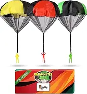 nutty toys Parachute Toys for Kids - Tangle Free Outdoor Flying Parachute Men, Best Small Outside Toys for 3 4 5 6 7 8 9 10 Year Old Top Christmas Stocking Stuffers Idea 2023 Unique Boy & Girl Gifts