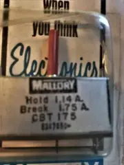 CIRCUIT BREAKER PN CBT175 BREAK AMP 1.75 HOLD AMP 1.14 BY MALLORY