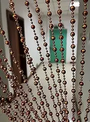ZiDeTang 100cm x 195cm Sparking Plating Platic Diamond Décor Beaded Door Curtain String Doorway Room Divider Window Tassel Blind Screen Panel (Brown)