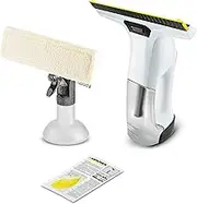 Kärcher WV 6 Plus Cordless Window Vacuum Cleaner, Extra Long Battery Life of 100 Minutes, LED Charge Level Indicator, Replaceable Suction Nozzle: 280 mm, Spray Bottle with Microfibre Cover, 20 ml
