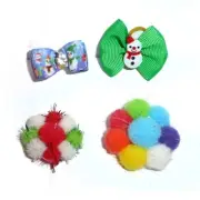 Dog hair small bows CLEARANCE pet grooming bow for boys snowman snowballs