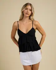 [Mooloola] Mooloola Women's Lindsey Top in Black Size 4 4 Black