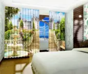 3D Castle Garden 6 Blockout Photo Curtain Print Curtains Drapes Fabric Window AU