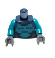 Lego - Minifigure Torso - Blue, Grey/Gray, Pixels