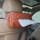 Car Tissue Holder for 120 Standard Tissue,Leather PU Tissues Box Cover for Car B