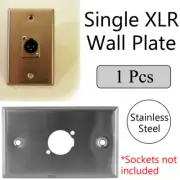 1Pcs Single XLR Stainless Steel Wall Plate with Pre-punched Blank XLR Socket