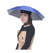 Adult Umbrella Hat Folding Headwear 26" Hands Free Sunshade Double Layer Protect