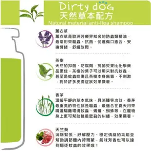Dirty Dog-蟲蟲掰掰天然防蚤驅蟲洗毛精 SGS檢驗通過 不含防腐劑~ 50ML