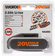 WORX Battery Pack 20V 2.0Ah MAX Lithium-ion Battery Pack with Battery Capacity