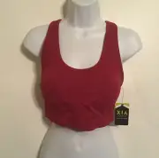 XIA Strappy Crossback Burgundy Pullover Active Workout Sports Bra Womens Size L