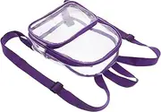 [MUSISALY] Transparent Mini Backpack PVC Backpack Portable Accessories Bathing Mobile Phone Backpack Mini Buckle Clip Accessories Small Festival Backpack Purple