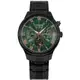 CITIZEN / 光動能 月相錶 羅馬刻度 藍寶石水晶玻璃 不鏽鋼手錶 綠x鍍黑 / AP1055-87X /42mm