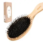 RHOS Hair Brush, Pig Bristle Comb, Wooden Comb, Paddle Brush, Women's, Men's, Sc