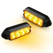2-Pack Amber Strobe Lights Grille Lamp Surface Mount Flashing Lights LED Emme...