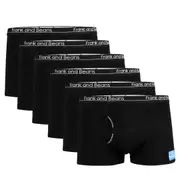 6 Boxer Briefs Mens Cotton Trunks Black - Frank and Beans Underwear