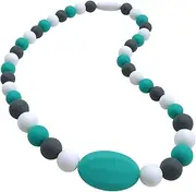 Panny & Mody Chew Necklace for Boys and Girls, Silicone Sensory Chewy Fidget Teether Toy, Chewable Jewellery for Kids with Autism ADHD SPD, Oral Motor, Teething or Special Needs(Turquoise)