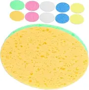 ASAKKURA 12Pcs Oval Face Wash Sponges Portable Facial Cleaning Scrubbers for Gentle Exfoliation Daily Makeup Removal Travel Friendly Design Skin Safe Cellulose Material