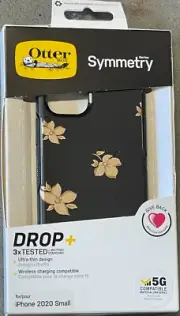 OtterBox Symmetry Series Case for Apple iPhone 12 mini-Small- Black/Gold Flowers