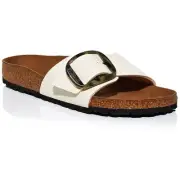 Birkenstock Womens Madrid Ivory Footbed Buckle Slide Sandals Shoes 39 BHFO 4095